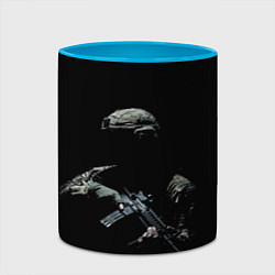 Кружка 3D Солдат в темноте, цвет: 3D-белый + небесно-голубой — фото 2