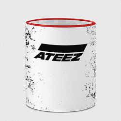 Кружка 3D Ateez black and white, цвет: 3D-красный кант — фото 2