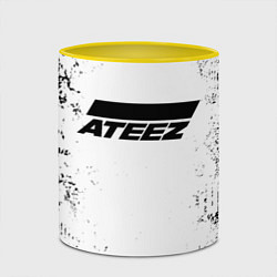 Кружка 3D Ateez black and white, цвет: 3D-белый + желтый — фото 2