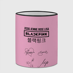 Кружка 3D Blackpink лого и подписи, цвет: 3D-черный кант — фото 2