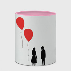 Кружка 3D Минималистичный День влюблённых, цвет: 3D-белый + розовый — фото 2