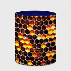 Кружка 3D Медовые пчелиные соты, цвет: 3D-белый + синий — фото 2