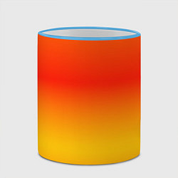 Кружка 3D Переливы оранжевого, цвет: 3D-небесно-голубой кант — фото 2
