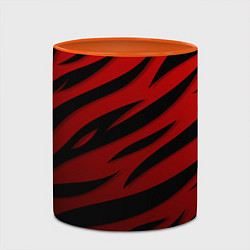 Кружка 3D Красный градиент - языки пламени, цвет: 3D-белый + оранжевый — фото 2