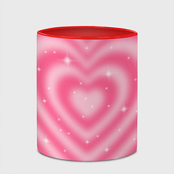 Кружка 3D Pink y2k hearts, цвет: 3D-белый + красный — фото 2