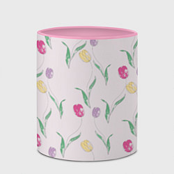 Кружка 3D Цветут тюльпаны, цвет: 3D-белый + розовый — фото 2