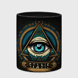 Кружка 3D Всевидящее око в пирамиде, цвет: 3D-белый + черный — фото 2