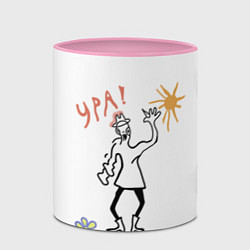 Кружка 3D Веселый человек, рисунок, цвет: 3D-белый + розовый — фото 2