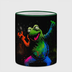 Кружка 3D Лягушонок Пепе в граффити, цвет: 3D-зеленый кант — фото 2