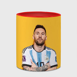 Кружка 3D Lionel Messi 10, цвет: 3D-белый + красный — фото 2