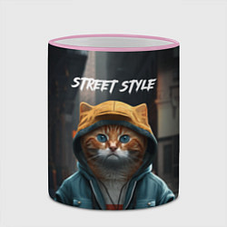 Кружка 3D Street cat, цвет: 3D-розовый кант — фото 2