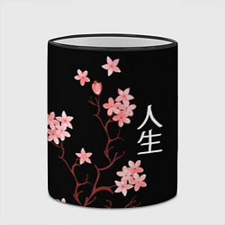 Кружка 3D Сакура, дерево жизни, цвет: 3D-черный кант — фото 2