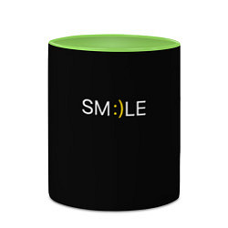 Кружка 3D Надпись smile, цвет: 3D-белый + светло-зеленый — фото 2