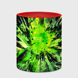 Кружка 3D Fractal green explosion, цвет: 3D-белый + красный — фото 2