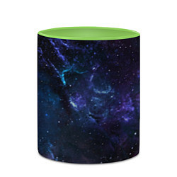 Кружка 3D Сияние галактик Космос, цвет: 3D-белый + светло-зеленый — фото 2