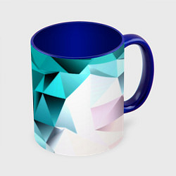 Кружка 3D Green abstraction, цвет: 3D-белый + синий