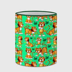 Кружка 3D Забавный тигренок, цвет: 3D-зеленый кант — фото 2