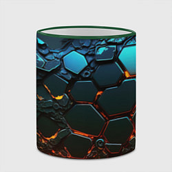 Кружка 3D Объемные разломленные плитки, цвет: 3D-зеленый кант — фото 2