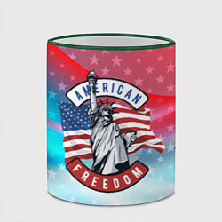 Кружка 3D American freedom, цвет: 3D-зеленый кант — фото 2