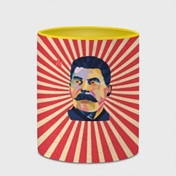 Кружка 3D Сталин полигональный, цвет: 3D-белый + желтый — фото 2