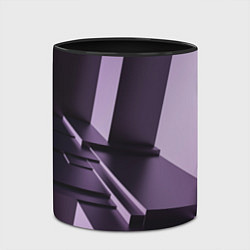 Кружка 3D Фиолетовая геометрия, цвет: 3D-белый + черный — фото 2