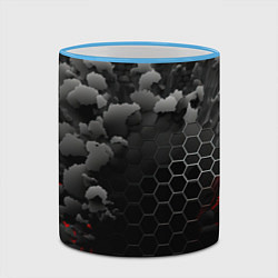 Кружка 3D Взрыл черных плит и обломки, цвет: 3D-небесно-голубой кант — фото 2