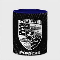 Кружка 3D Porsche с потертостями на темном фоне, цвет: 3D-белый + синий — фото 2