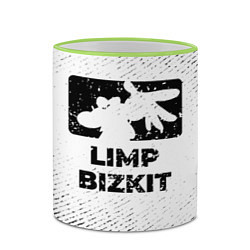Кружка 3D Limp Bizkit с потертостями на светлом фоне, цвет: 3D-светло-зеленый кант — фото 2