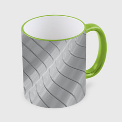Кружка 3D Металлическое покрытие, цвет: 3D-светло-зеленый кант