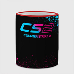 Кружка 3D Counter Strike 2 - neon gradient, цвет: 3D-красный кант — фото 2