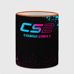 Кружка 3D Counter Strike 2 - neon gradient, цвет: 3D-оранжевый кант — фото 2