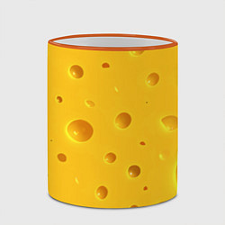 Кружка 3D Сырная текстура, цвет: 3D-оранжевый кант — фото 2