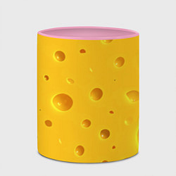 Кружка 3D Сырная текстура, цвет: 3D-белый + розовый — фото 2