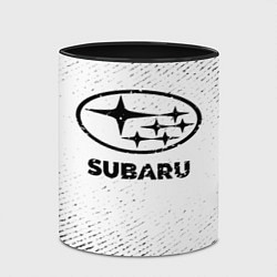 Кружка 3D Subaru с потертостями на светлом фоне, цвет: 3D-белый + черный — фото 2