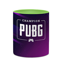 Кружка 3D PUBG gaming champion: рамка с лого и джойстиком на, цвет: 3D-белый + светло-зеленый — фото 2