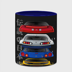Кружка 3D Тойота, Ниссан, Хонда, Скайлайн, цвет: 3D-белый + синий — фото 2