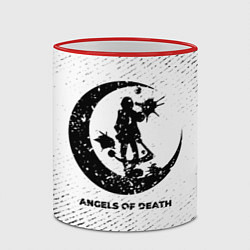 Кружка 3D Angels of Death с потертостями на светлом фоне, цвет: 3D-красный кант — фото 2