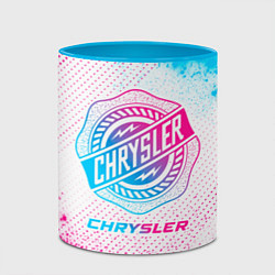 Кружка 3D Chrysler neon gradient style, цвет: 3D-белый + небесно-голубой — фото 2
