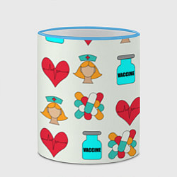 Кружка 3D Вакцина, пипюпи и сердце, цвет: 3D-небесно-голубой кант — фото 2