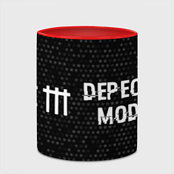 Кружка 3D Depeche Mode glitch на темном фоне: надпись и симв, цвет: 3D-белый + красный — фото 2