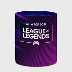 Кружка 3D League of Legends gaming champion: рамка с лого и, цвет: 3D-белый + синий — фото 2