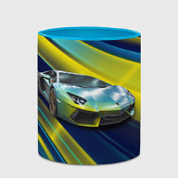 Кружка 3D Суперкар Lamborghini Reventon, цвет: 3D-белый + небесно-голубой — фото 2