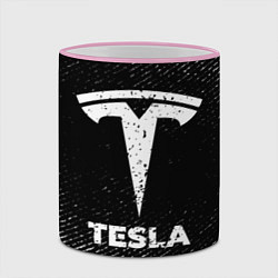 Кружка 3D Tesla с потертостями на темном фоне, цвет: 3D-розовый кант — фото 2