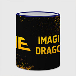 Кружка 3D Imagine Dragons - gold gradient: надпись и символ, цвет: 3D-синий кант — фото 2