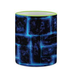 Кружка 3D Камни и голубой неон, цвет: 3D-светло-зеленый кант — фото 2