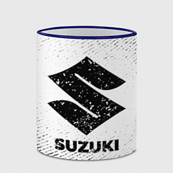 Кружка 3D Suzuki с потертостями на светлом фоне, цвет: 3D-синий кант — фото 2