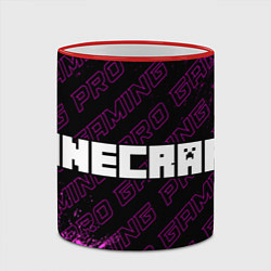 Кружка 3D Minecraft pro gaming: надпись и символ, цвет: 3D-красный кант — фото 2