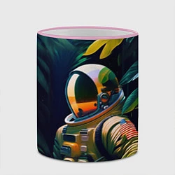 Кружка 3D Космонавт в зарослях, цвет: 3D-розовый кант — фото 2