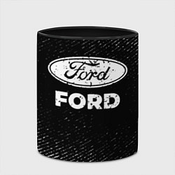 Кружка 3D Ford с потертостями на темном фоне, цвет: 3D-белый + черный — фото 2