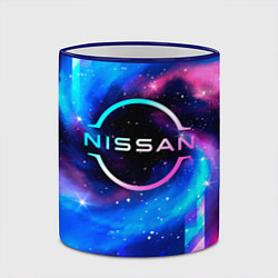 Кружка 3D Nissan неоновый космос, цвет: 3D-синий кант — фото 2